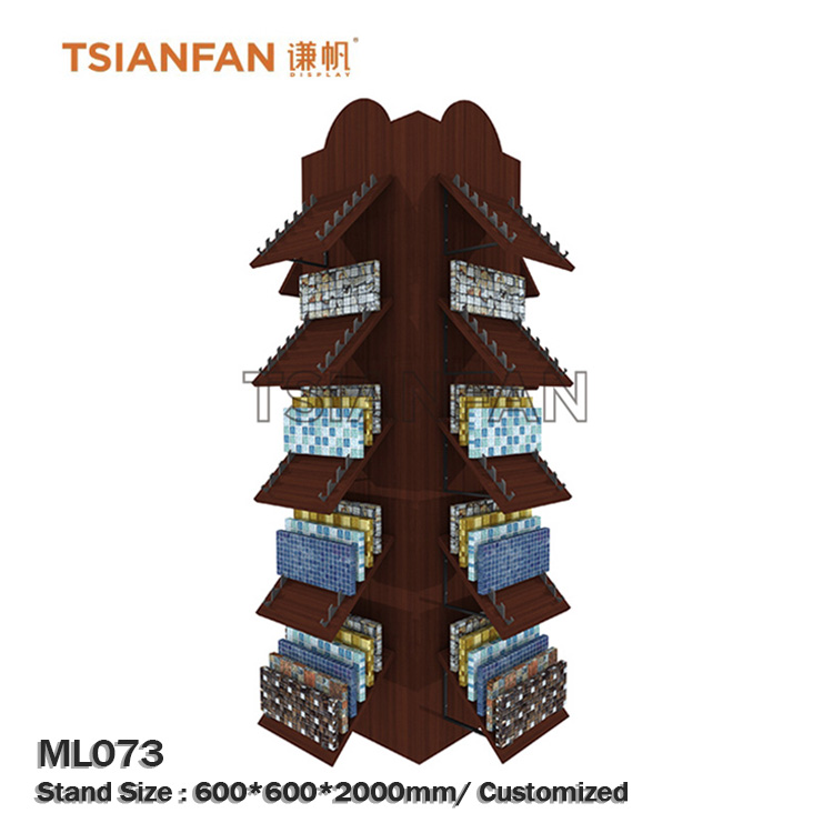 Custom rotating waterfall stand mosaic sample show rack-MZ2083