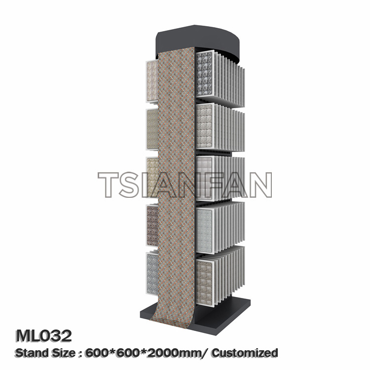 Custom rotating waterfall stand mosaic sample show rack-MZ2083