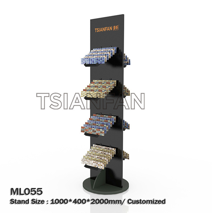 Custom Mosaic tile sample stone double sided metal display rack-ML054