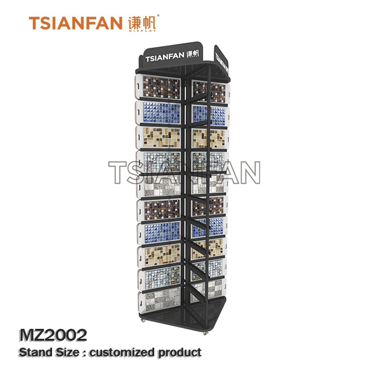 New design stereoscopic rotating mosaic metal display rack-MZ2109