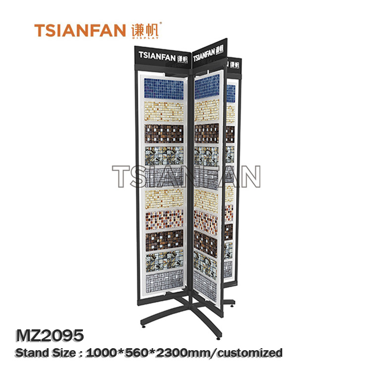 Exhibition hall rotating mosaic tile display rack mz2071