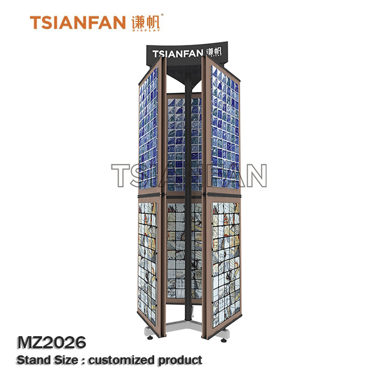 Exhibition hall rotating mosaic tile display rack mz2071