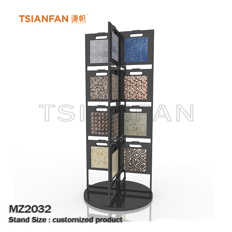 Exhibition hall rotating mosaic tile display rack mz2071