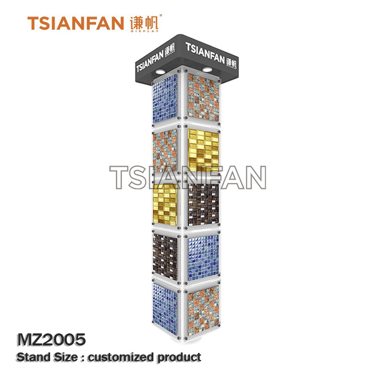 Rotating display shelf floor mosaic tiles mz2089