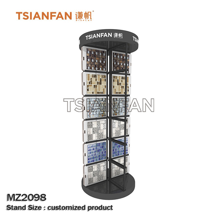 Mosaic tile rotating display frame Natural stone Display metal Stand
