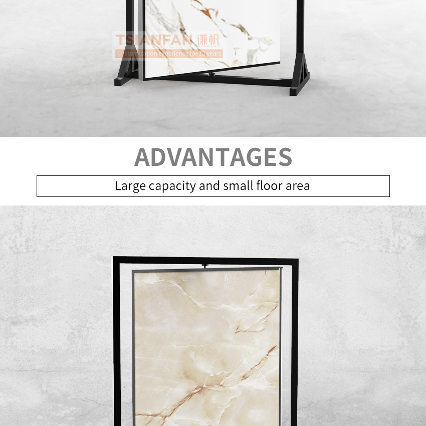 tile marble slab display stand rotating display rack floor stan