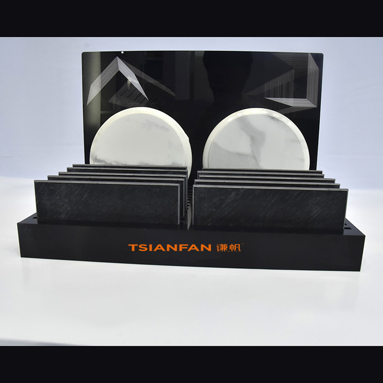 New product countertop display stand sintered stone showroom placement