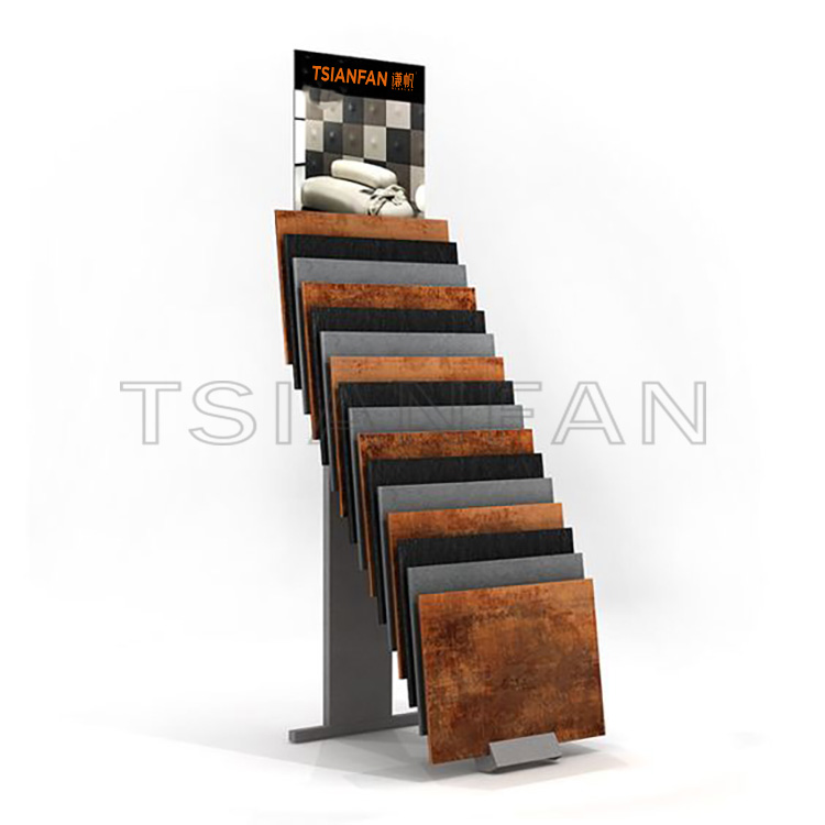 Wood display stand floor waterfall metal display stand stand display wood