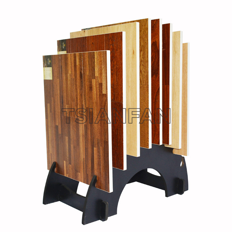 custom size color metal material wood tiles store racks and displays we970 stone display