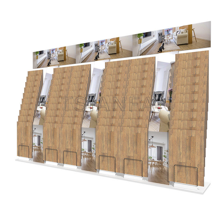 steel material wood flooring display rack-WL1018