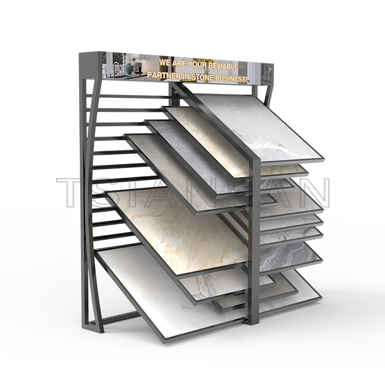 2023 design quartz stone stone sliding display stand-SG005