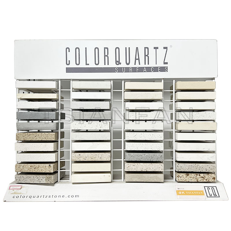Artificial quartzite stone chip ​samples displays Table top​ rack-SRT083