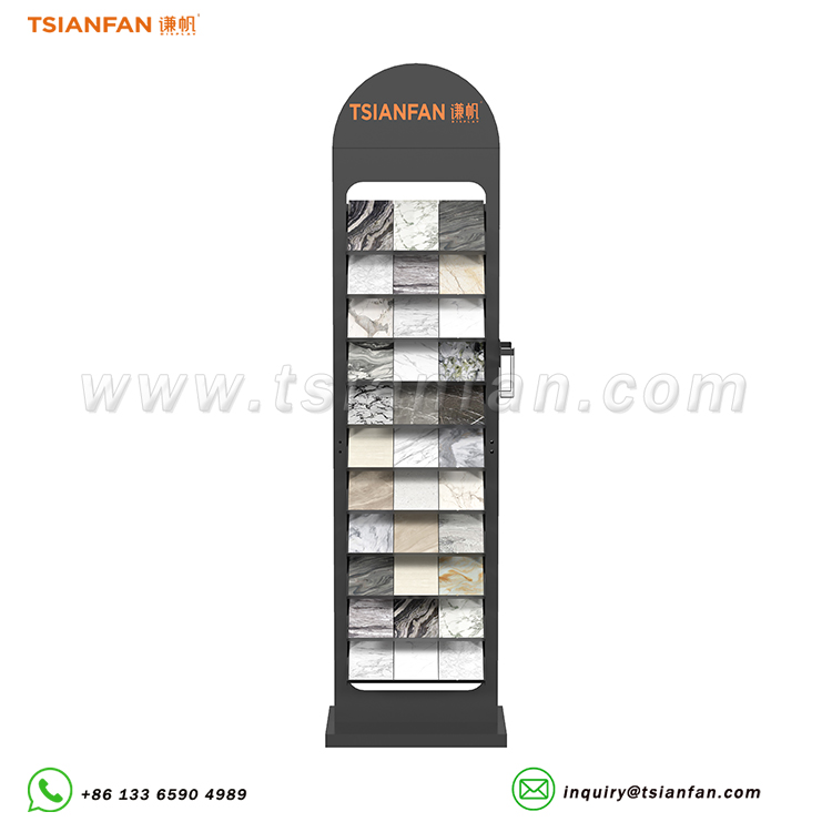 modern artificial marble stone flooring display stand Granite display racks-SRL018