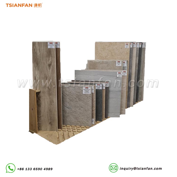 large panel porcelain tiles showroom rack sample flooring display stand