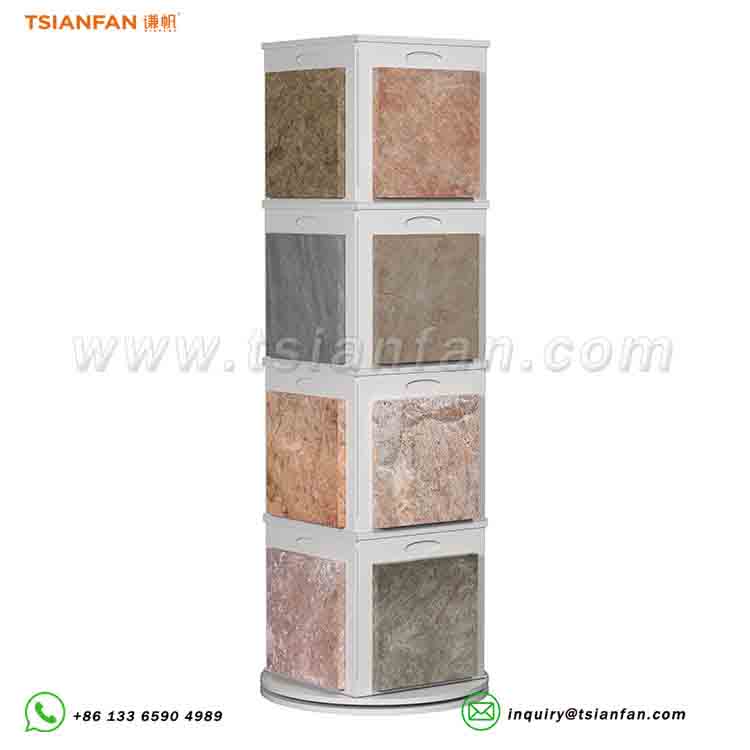 vertical natural stone display rack garden stone display stand-SW118