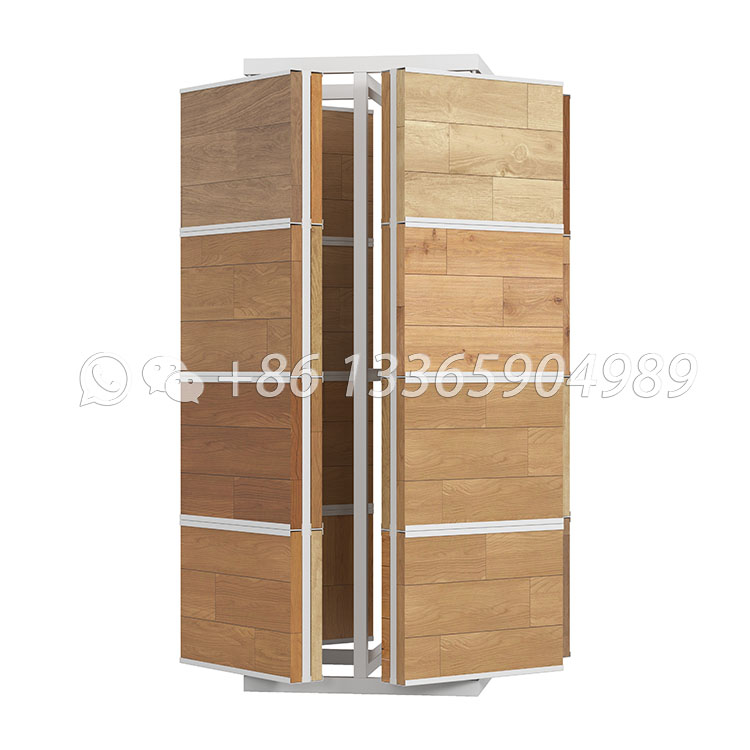 wooden floor rotating display stand flooring display racks-WF910