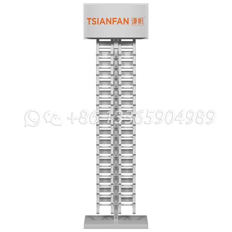 The exhibition hall displays stone sample marble quartz stone tile display floor stand SRL015 - Image 4