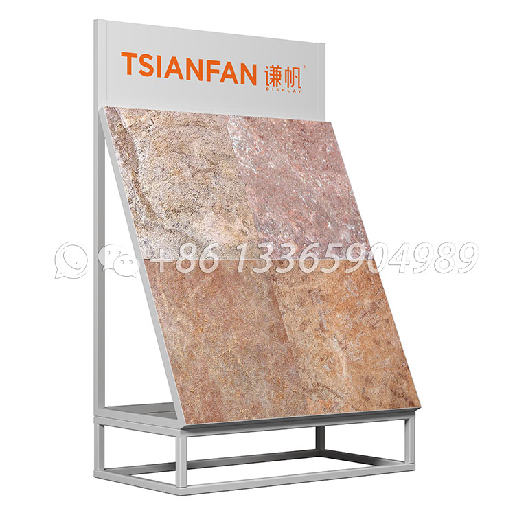 natural stone inclined display stand exhibition display racks-SW029