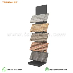 ledge panel display rack,natural stone tile showroom display-sw053