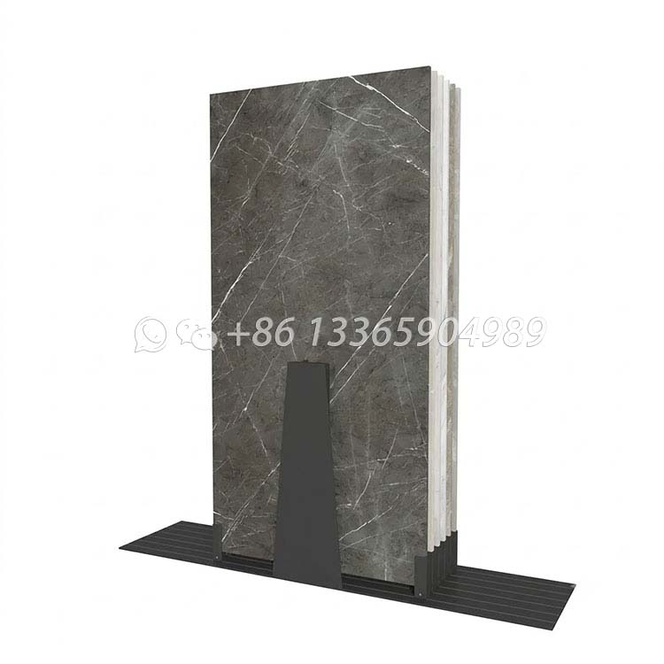 sliding porcelain tile slab display rack , showroom stone slab display-ct606