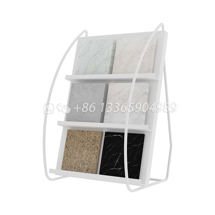 Triangular stable base tabletop rack for tile samples-SRT084