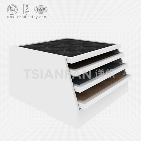 white ceramic tile sliding display stand-cc2091