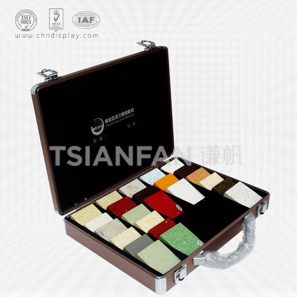 american quartz stone sample color card aluminum suitcase-px2032