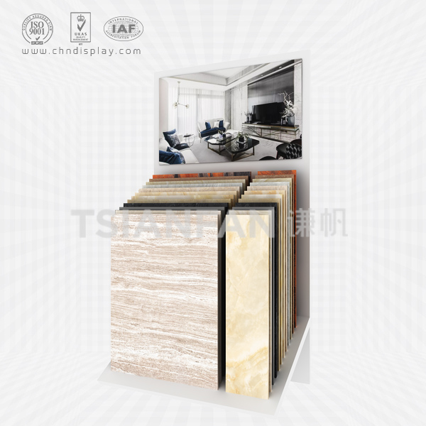 white ceramic tile sample display stand-e2123