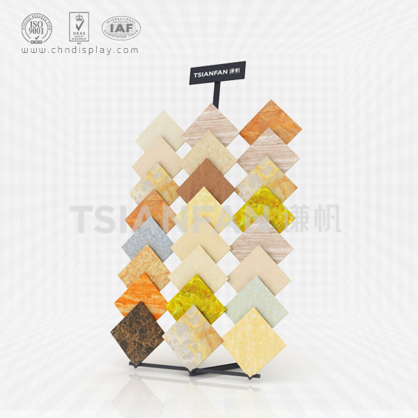 three columns of ceramic tiles sample simple display rack-e2026