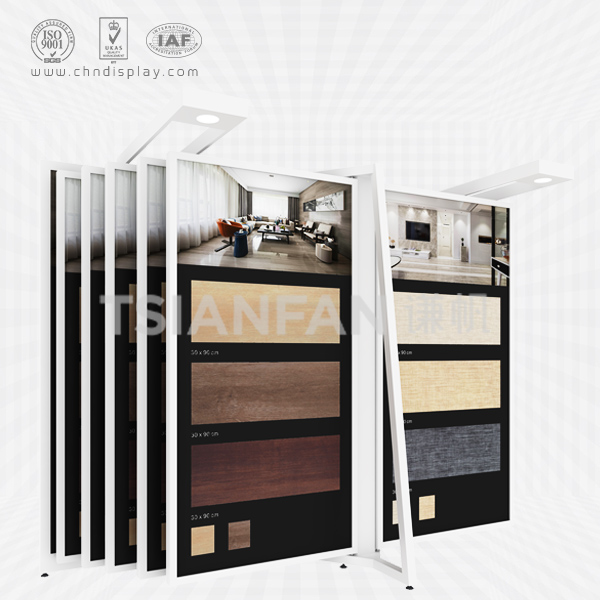 hot sale tile type large double row double lamp 10 page simple flip type display rack cf2060