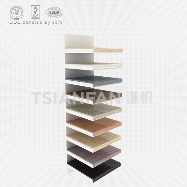 simple hand panel slot ceramic tile display rack-e2162