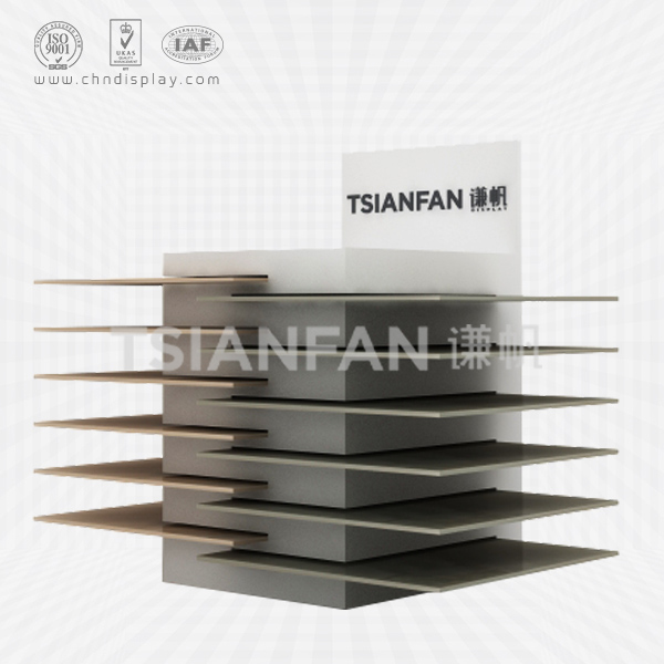 simple hand panel slot ceramic tile stone display stand-e2134