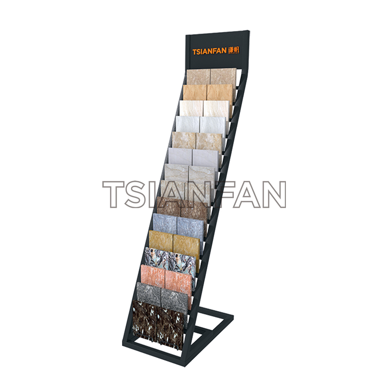 artificial quartz stone samples a-shaped display rack-srl838
