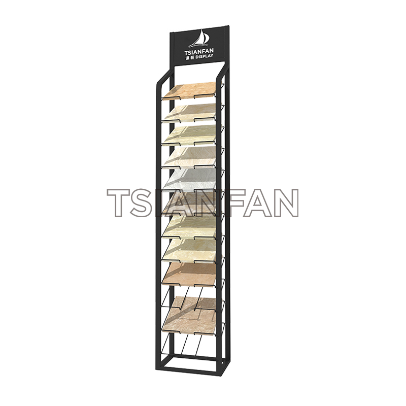artificial quartz stone samples a-shaped display rack-srl917