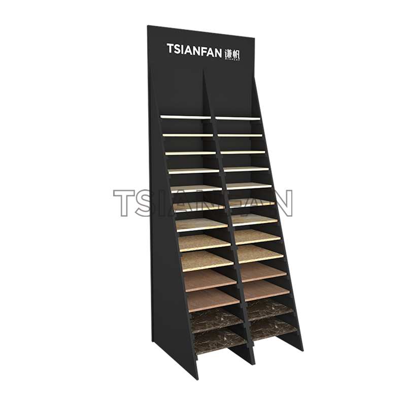 hot selling tile small landing pearl white insertion oblique display simple display rack ce004