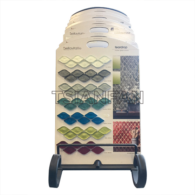 a various mosaic tiles portable display boards on wheels-pz2023
