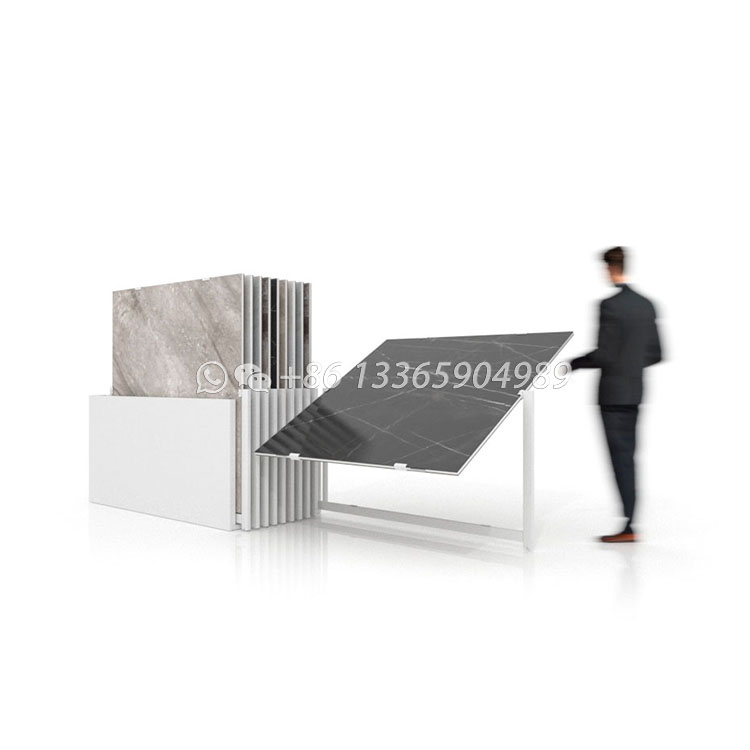 360-degree rotating and sliding double-sided tile display unit