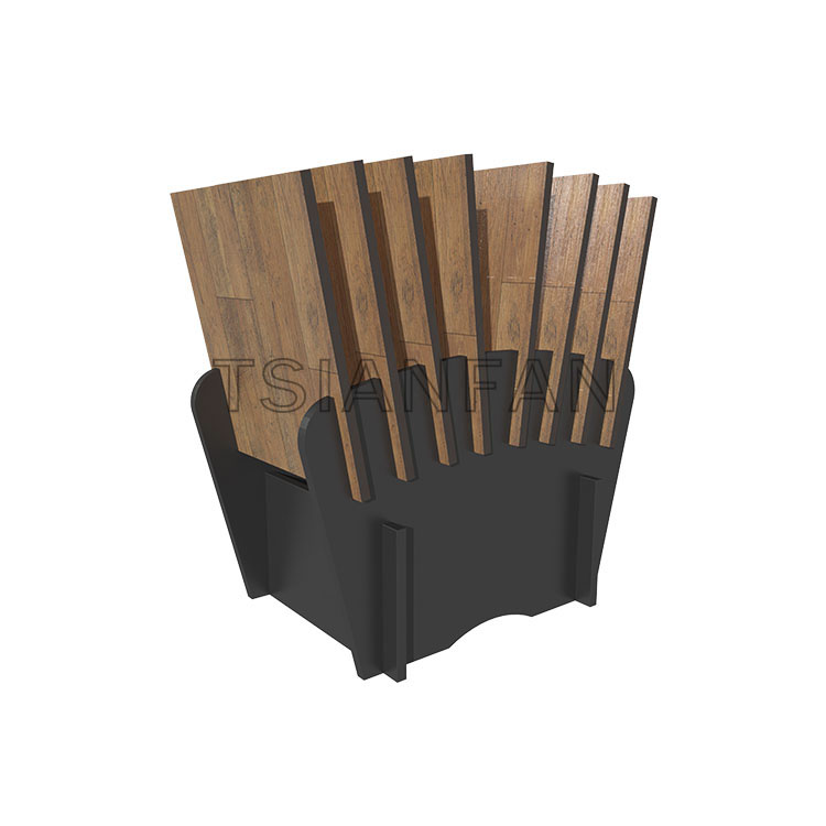 timber wood flooring display stands,hand panel slot displays-we963