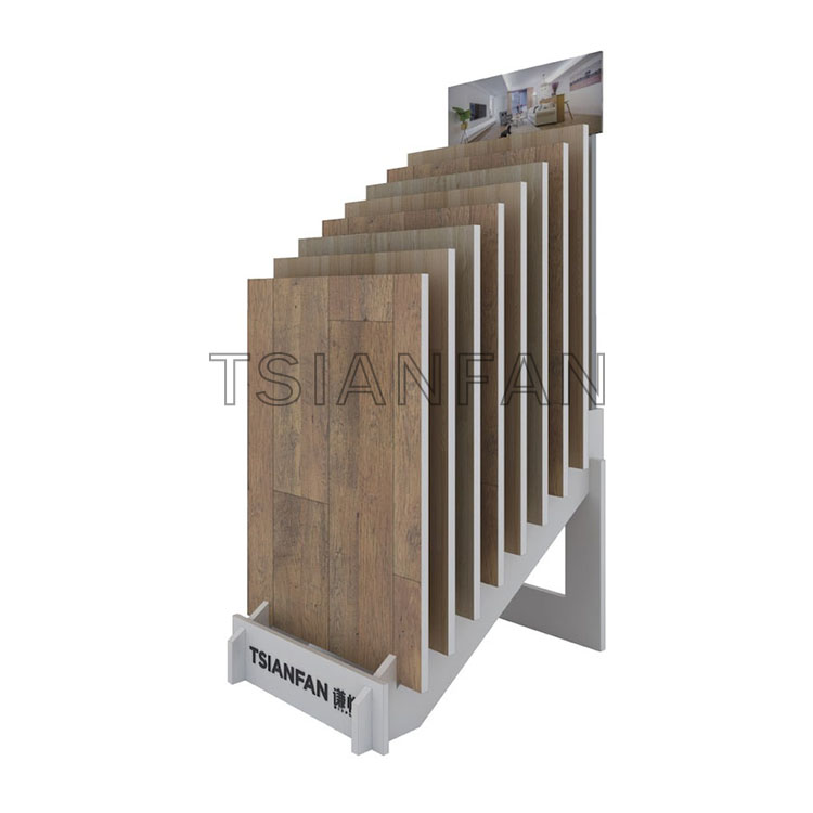 planks wood flooring display rack,hand panel slot displays-we971