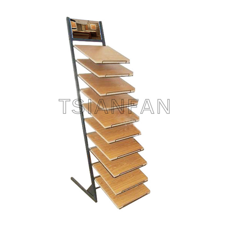 customized design standing wood floor metal display rack-wl028