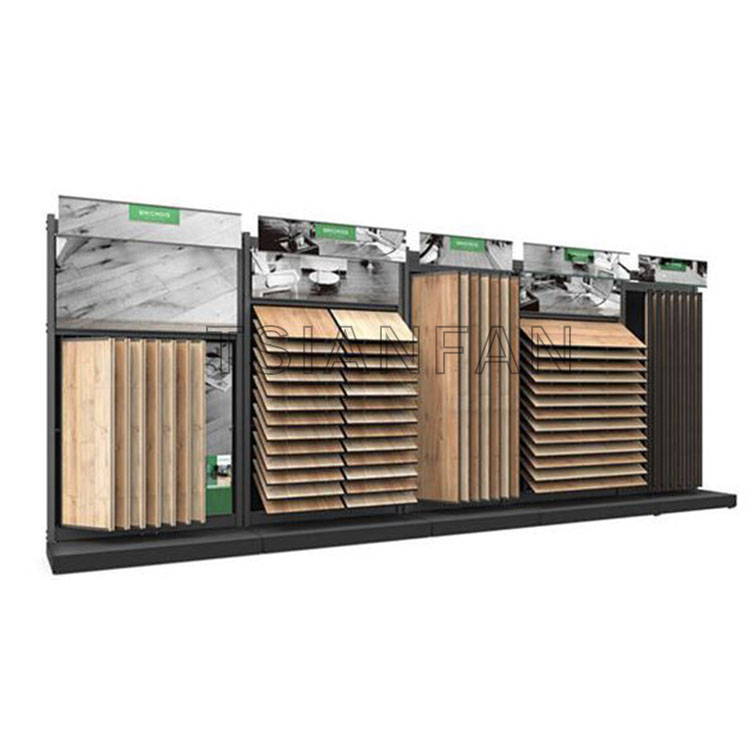 shop sales promotion carpet wood flooring display shelf-wz902