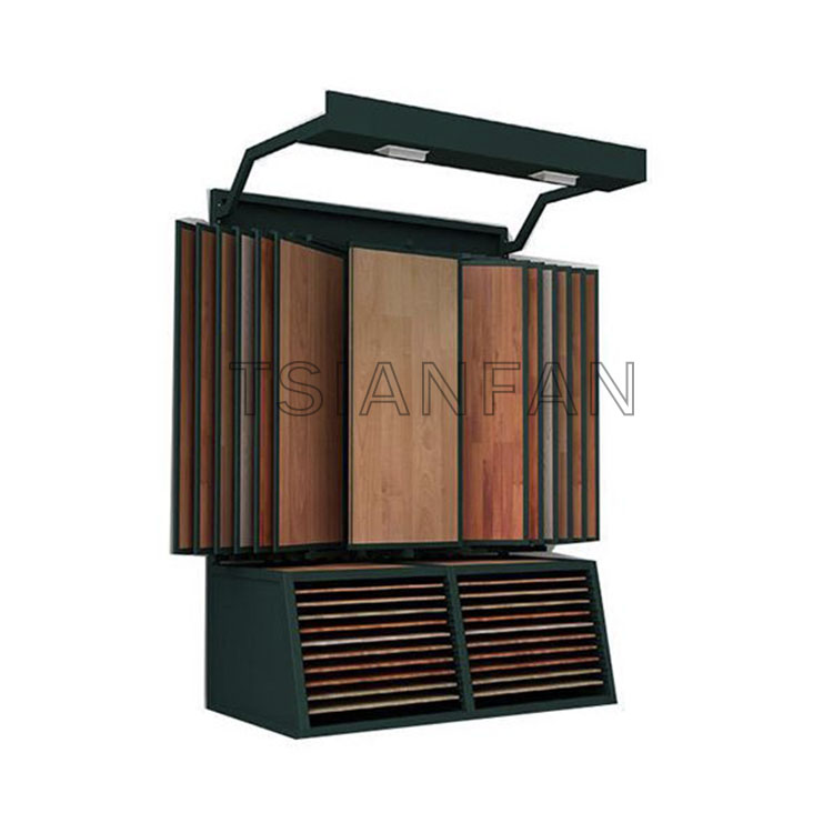 factory price wood floor tiles display rack free standing dispaly board and rack-wz914