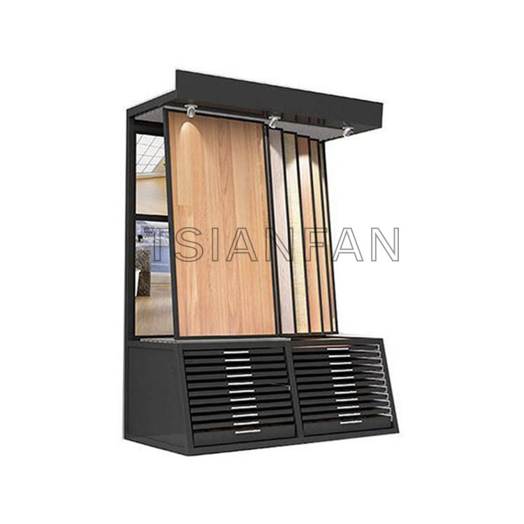 customized wood floor wire rack tile showroom display-wz919