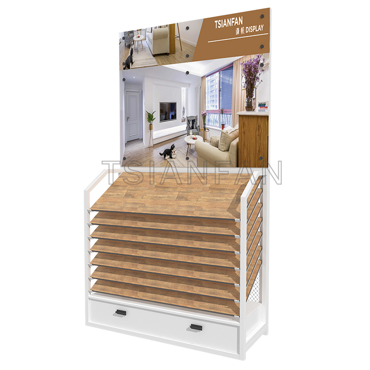 high quality plank shop wood flooring display rack stand-WL1040
