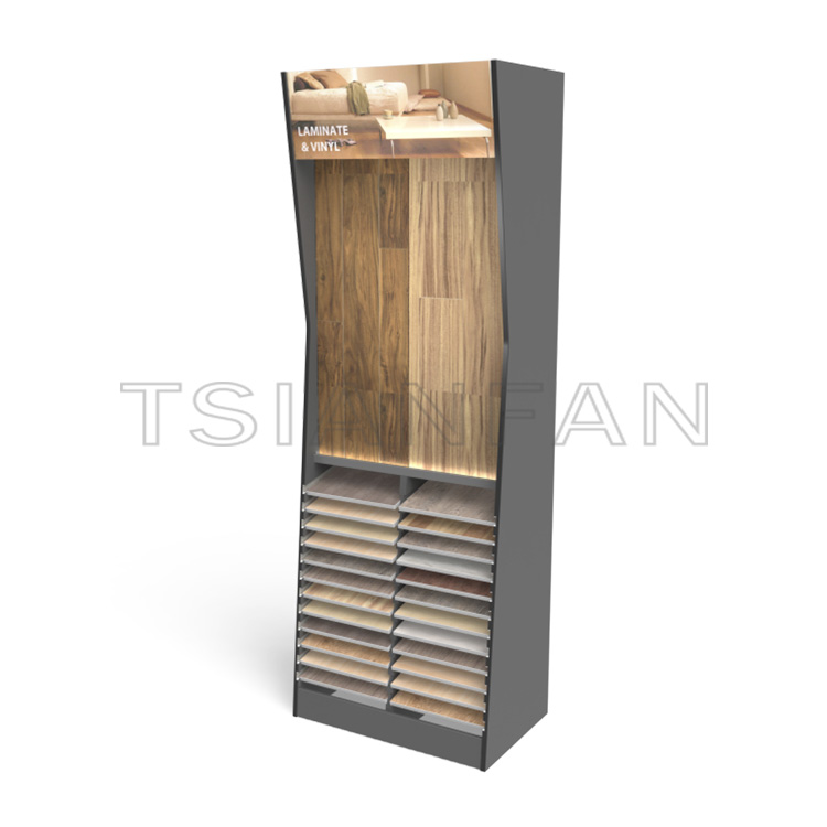 timber wood floor display rack-WZ917