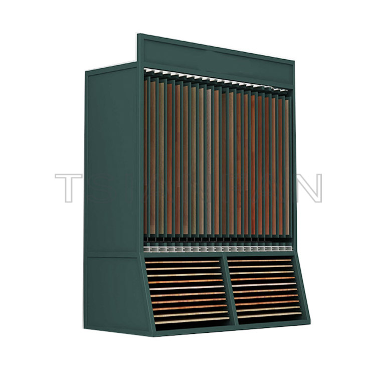 double side plank wood stand floor ceramic shelf tile display rack-WZ918