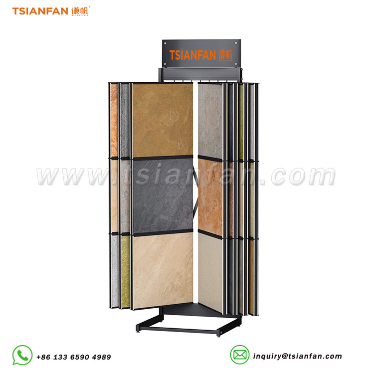 granite samples page turn display rack