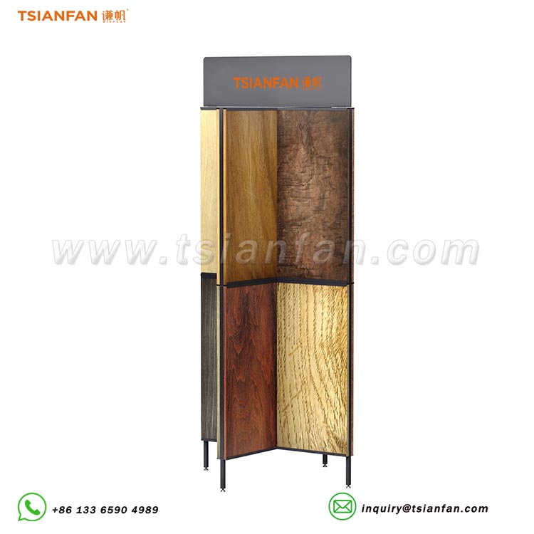 Parquet floor exhibit racks simple wood floor display rack