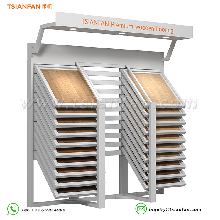 Durable Display Rack Wood Floor Sample Display Stand-WX902
