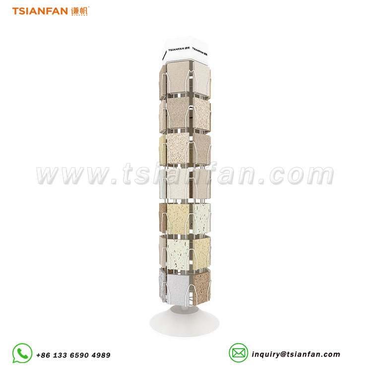 marble granite damples rotating display stand,column shape-sg2010